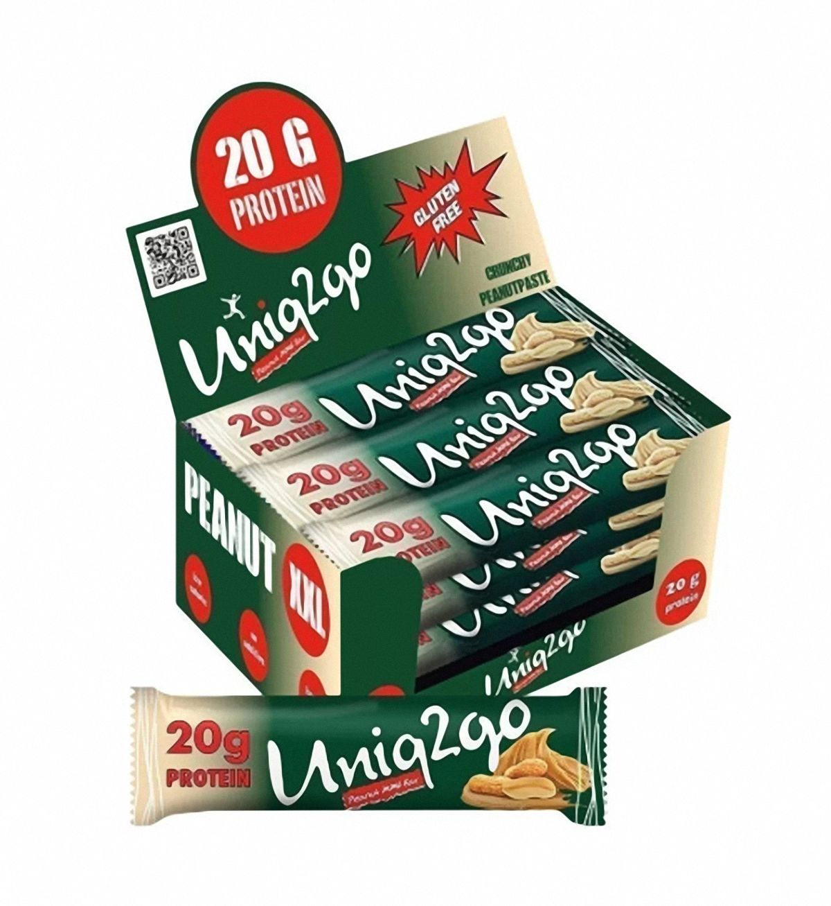 Uniq2go Peanut XXL Protein Bar 67gr - 12 Adet