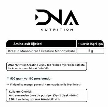DNA Nutrition Creatine Monohydrate 500gr