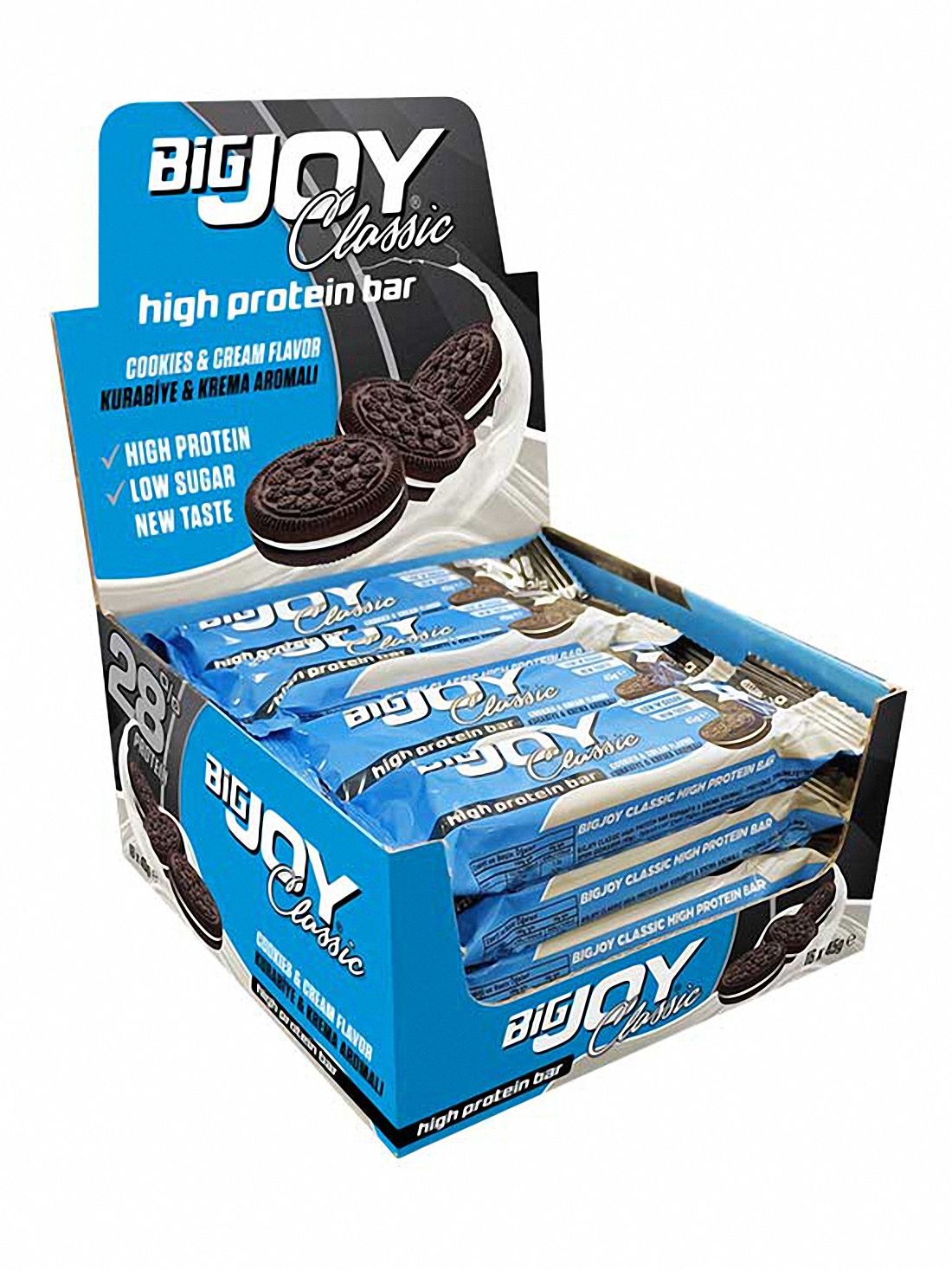 Bigjoy Classic High Protein Bar Cookies & Cream 16 x 45g