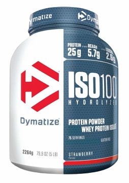 DYMATIZE ISO 100 Hydrolyzed Whey Protein Isolate 2275 gr - ÇİLEK Aromalı