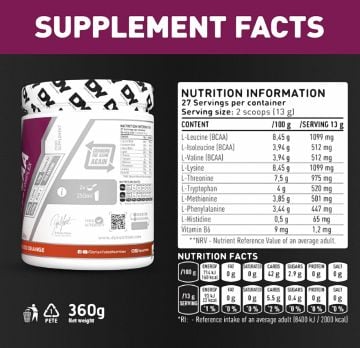 Dy Nutrition Hit Eaa Amino Acid Complex Kan Portakalı 360 gr