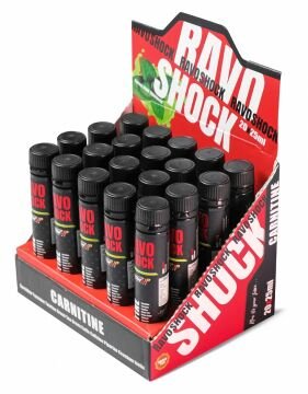 Nowup Nutrition Ravo Shock Liquid L-Carnitine – 20 x 25 ml | Carnitine + Caffeine + Yeşil Çay & Mentol – 20 Shot