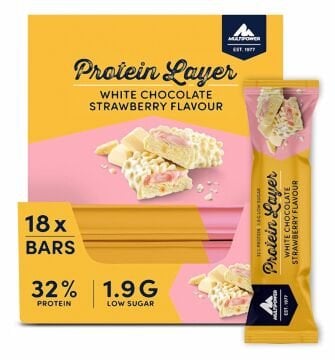 Multipower Protein Layer 50 Gr 18 Adet BEYAZ ÇİKOLARA ÇİLEK Aromalı