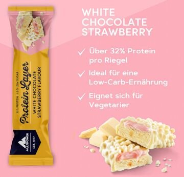 Multipower Protein Layer 50 Gr 18 Adet BEYAZ ÇİKOLARA ÇİLEK Aromalı