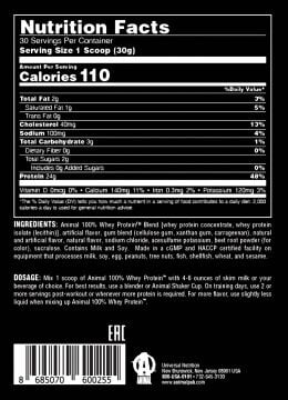 Universal Animal 100% Whey Protein ÇİLEK Aromalı 908 gr