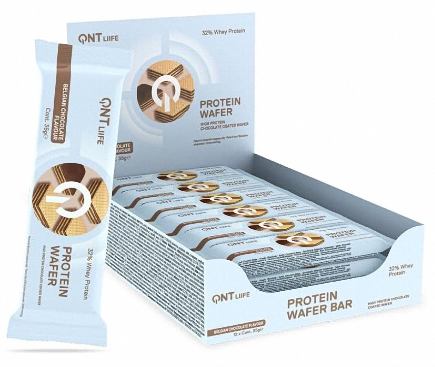 Qnt Protein WAFER BELÇİKA ÇİKOLATASI Aromalı 12x35 gr