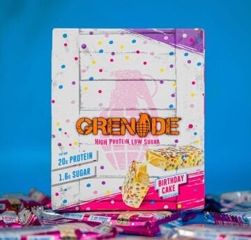 Grenade High Protein, Low Sugar Bar - Candy Bar Birthday Cake, 12 x 60 gr