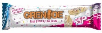 Grenade High Protein, Low Sugar Bar - Candy Bar Birthday Cake, 12 x 60 gr