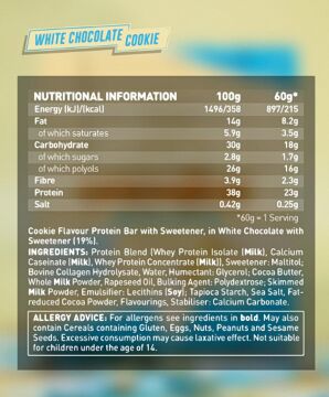 Grenade High Protein, Low Sugar Bar - White Chocolate Cookie, 12 x 60 gr