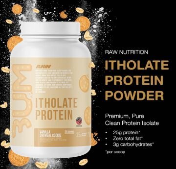 RAW Whey Protein Isolate VANİLYA OATMEAL KURABİYE Aromalı 775 gr 25 servis