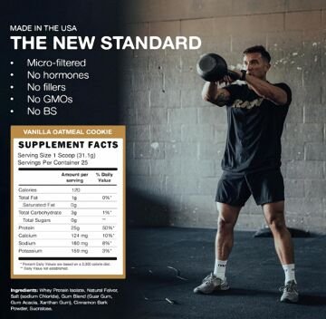 RAW Whey Protein Isolate VANİLYA OATMEAL KURABİYE Aromalı 775 gr 25 servis