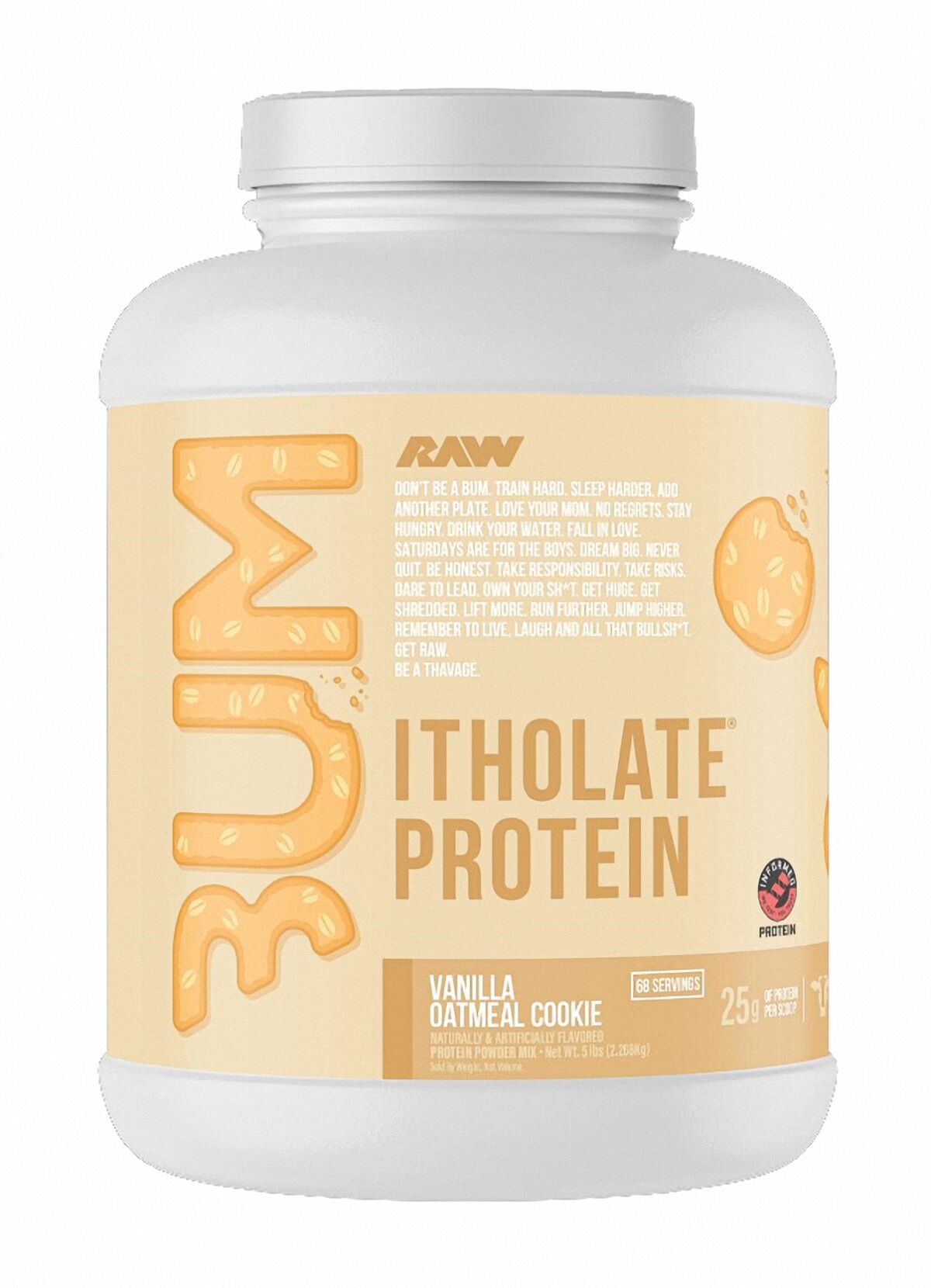 RAW Whey Protein Isolate VANİLYA OATMEAL KURABİYE Aromalı 2,33 kg 68 servis