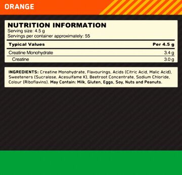 Optimum Micronized Creatine Powder 247.5 Gr PORTAKAL Aromalı