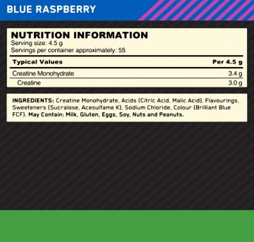 Optimum Micronized Creatine Powder 247.5 Gr BLUE RASSBERRY Aromalı