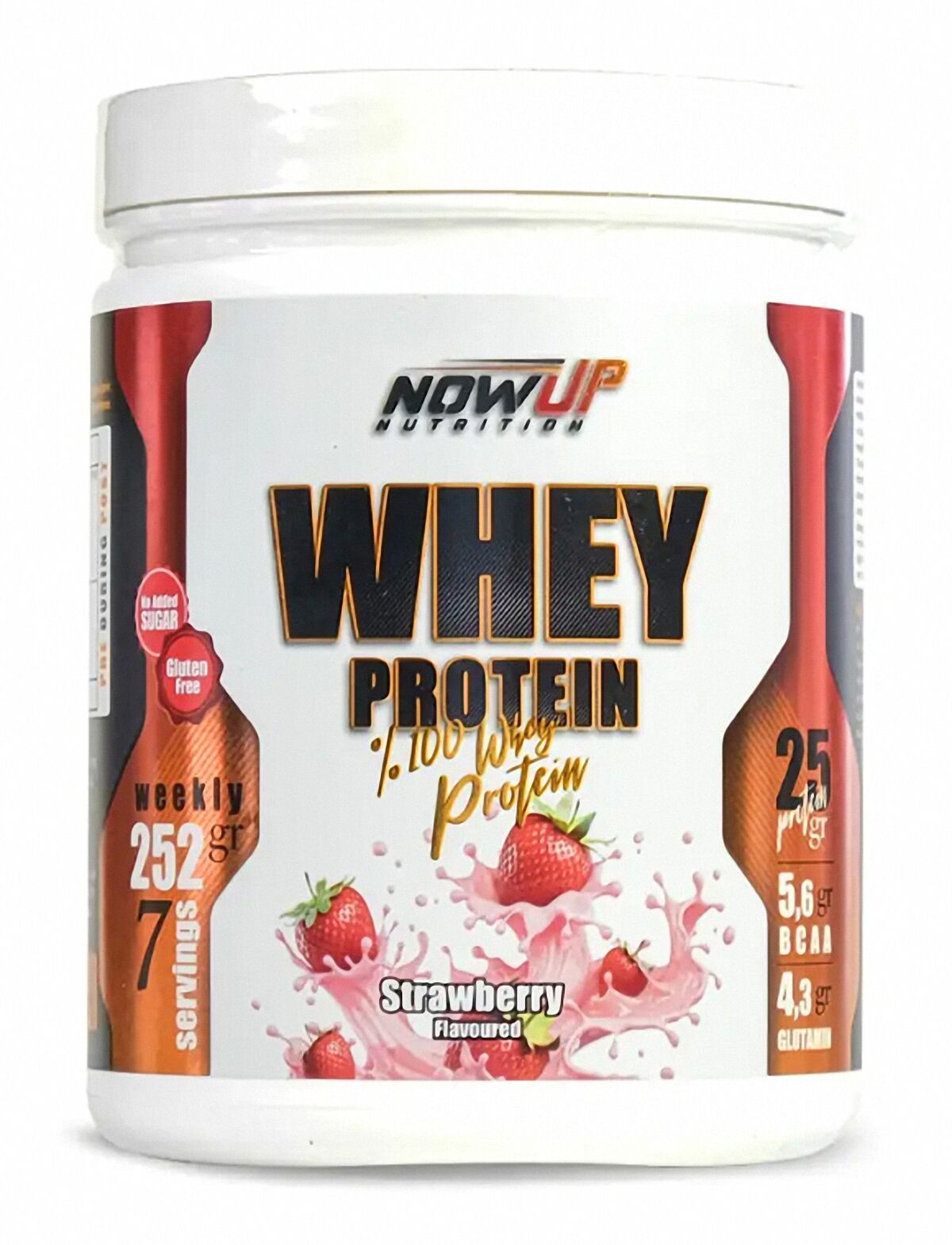 Nowup Nutrition %100 Whey Protein Çilek Aromalı 252 Gr | 25g Protein