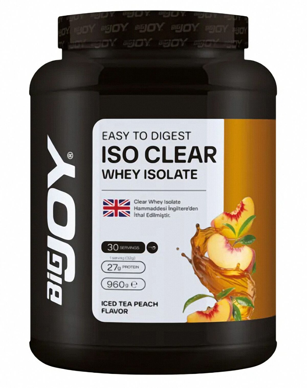 Bigjoy Iso Clear Whey Isolate 960g ICE TEA ŞEFTALİ Aromalı