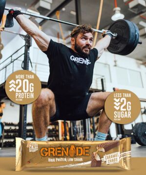 Grenade High Protein, Low Sugar Bar - Caramel Chaos, 12 x 60 gr