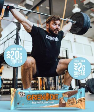Grenade High Protein, Low Sugar Bar - White Chocolate Chip Cookie Dough, 12 x 60 gr