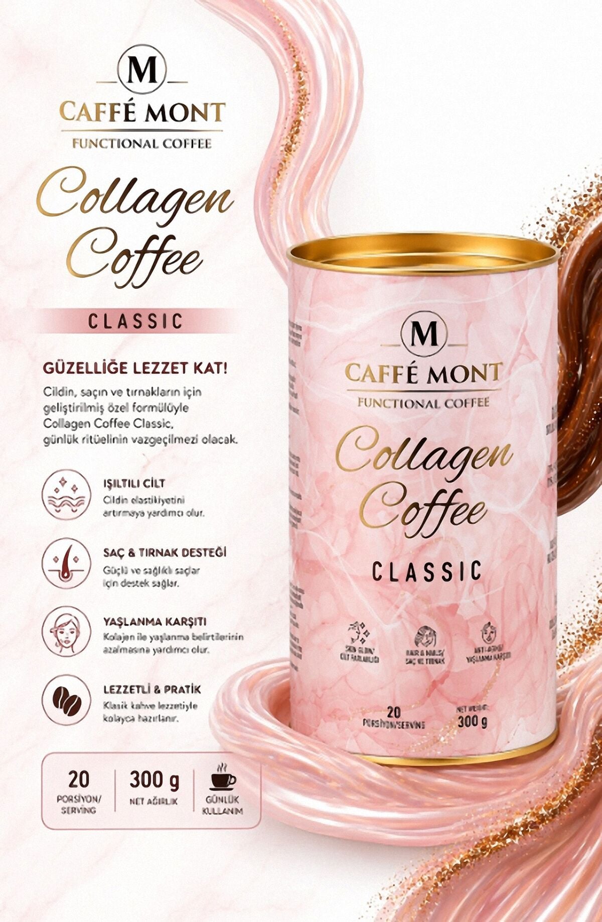 COLLAGEN COFFEE CLASSIC 300 GR 20 SERVİS