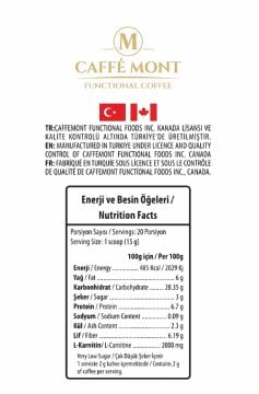 L-CARNITINE COFFEE LATTEE 300 gr 15 servis