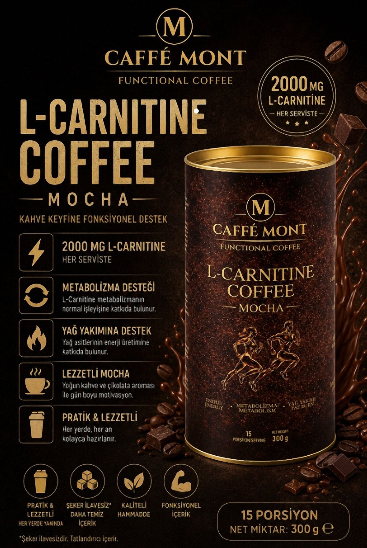 L-CARNITINE COFFEE MOCHA 300 gr 15 servis