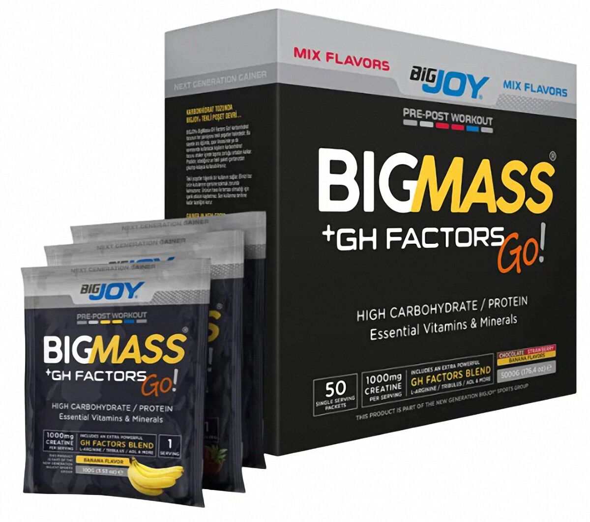 Big Joy Big Mass +GH Factors Go 5000 Gr 50 Saşe Mix 3 Aroma