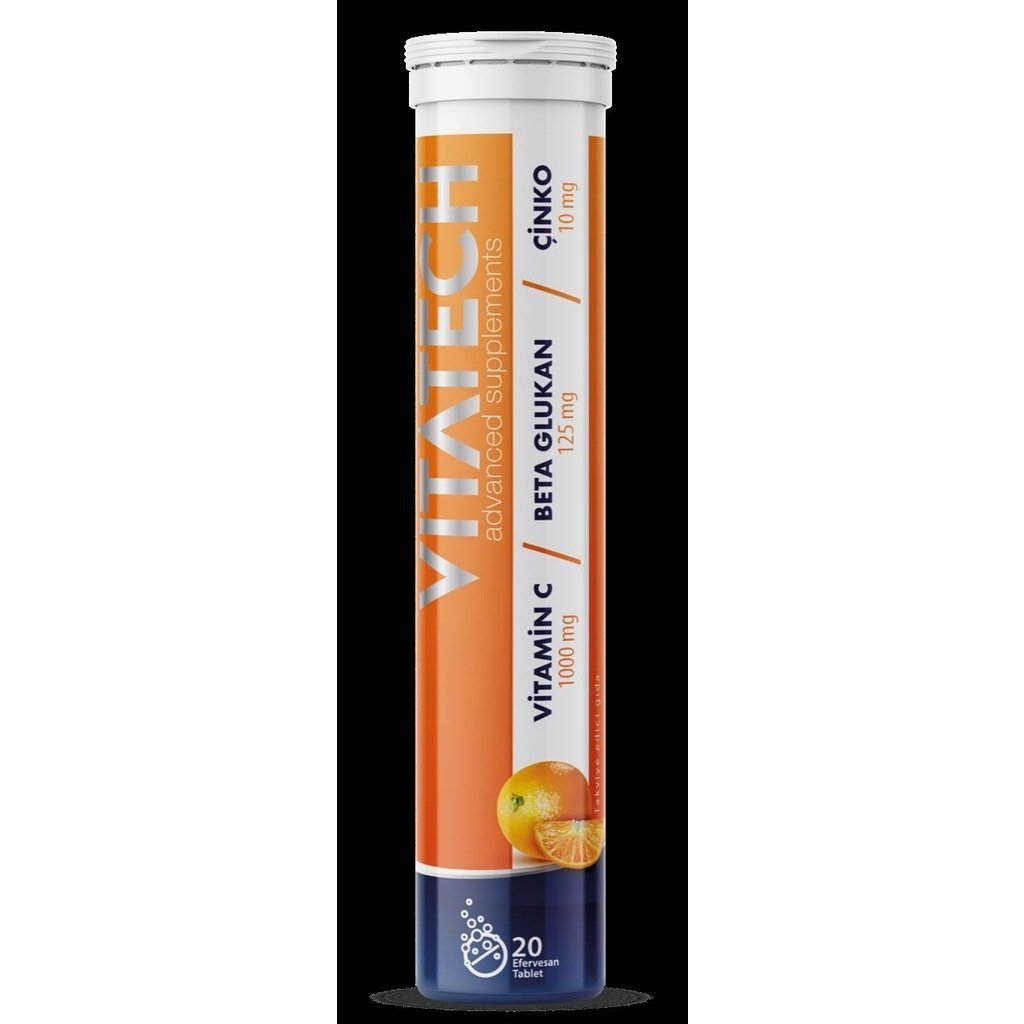 VITATECH 3in1 Vitamin C + Beta Glukan + Çinko 20 Efervesan Tablet